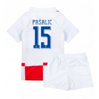 Maglia Calcio Croazia Mario Pasalic #15 Prima Divisa Bambino Europei 2024 Manica Corta (+ pantaloncini)